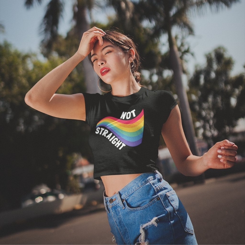 Not Straight Cropped Tee - On Trend Shirts