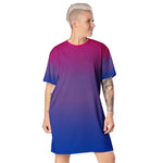 Ombré Bisexual Flag T-Shirt Dress - On Trend Shirts