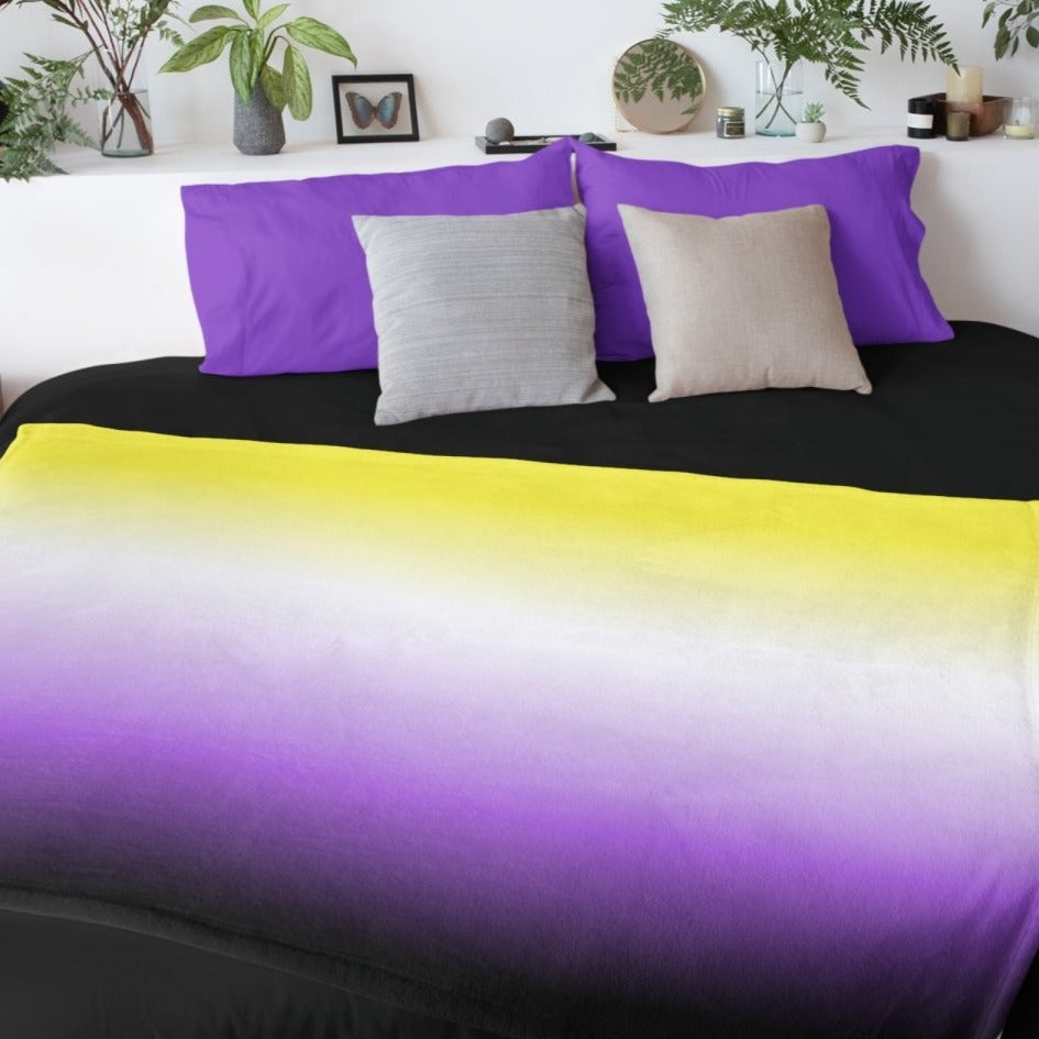 Ombré Non-Binary Flag Blanket - On Trend Shirts