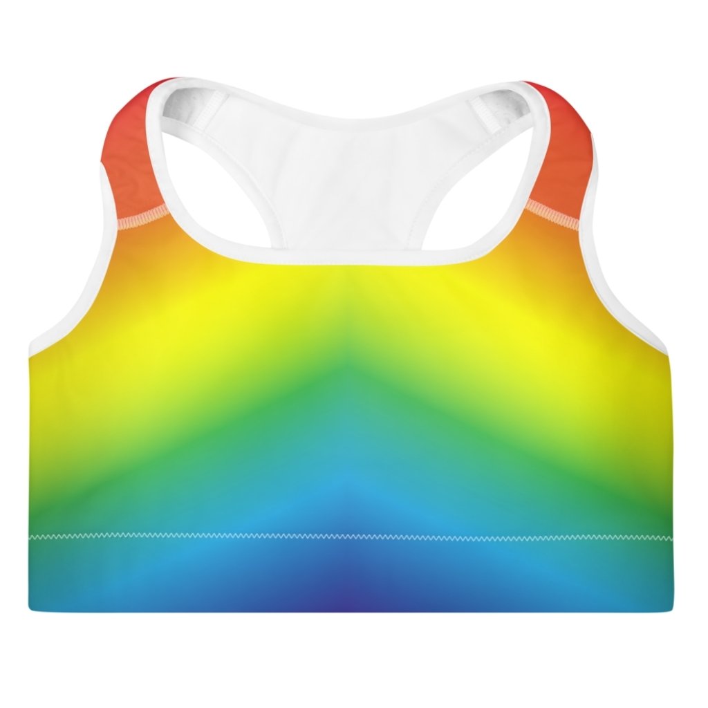 Ombré Rainbow Sports Bra  Rainbow Spectrum Workout Top – On Trend Shirts