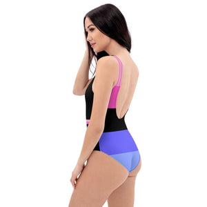 Omnisexual Stripe One-Piece Swimsuit - On Trend Shirts