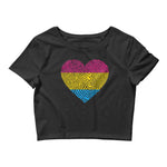 Pansexual Fingerprint Heart Cropped Tee - On Trend Shirts