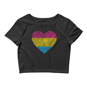 Pansexual Fingerprint Heart Cropped Tee - On Trend Shirts