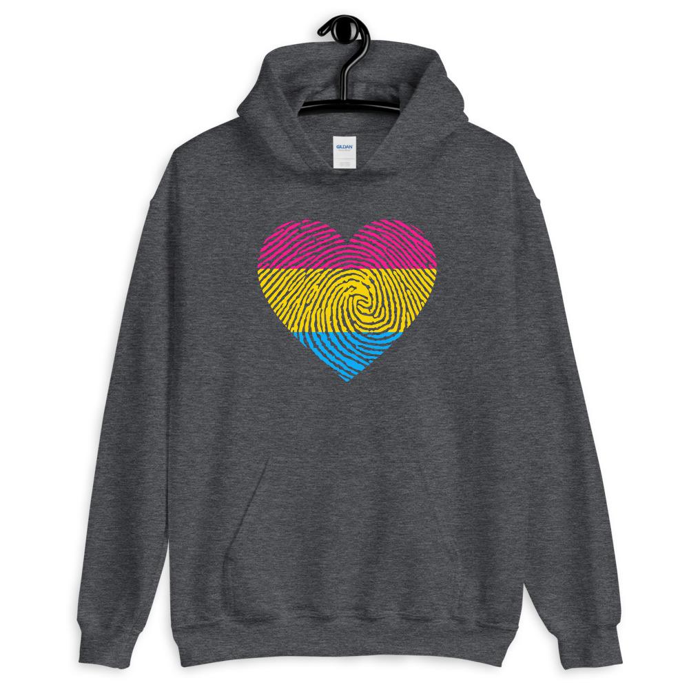 Pansexual Fingerprint Heart Hoodie - On Trend Shirts