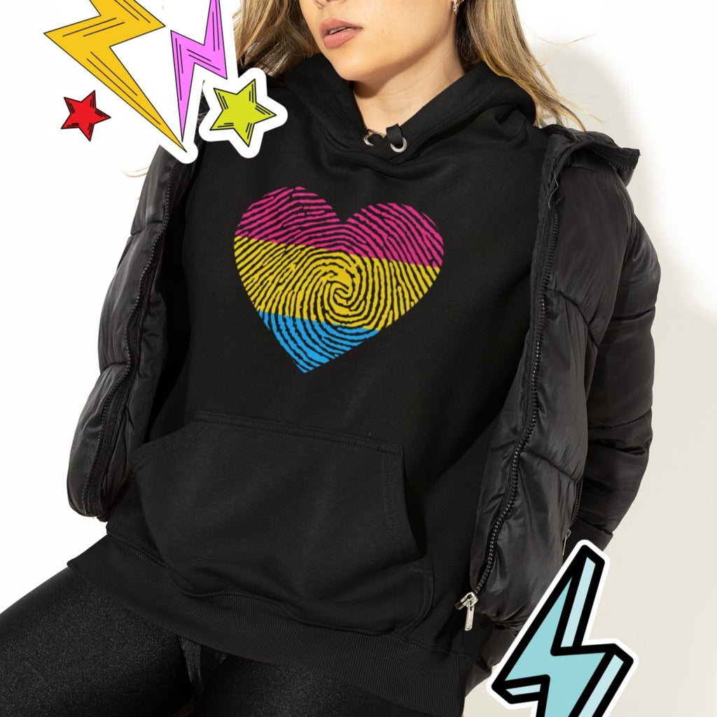 Pansexual Fingerprint Heart Hoodie - On Trend Shirts