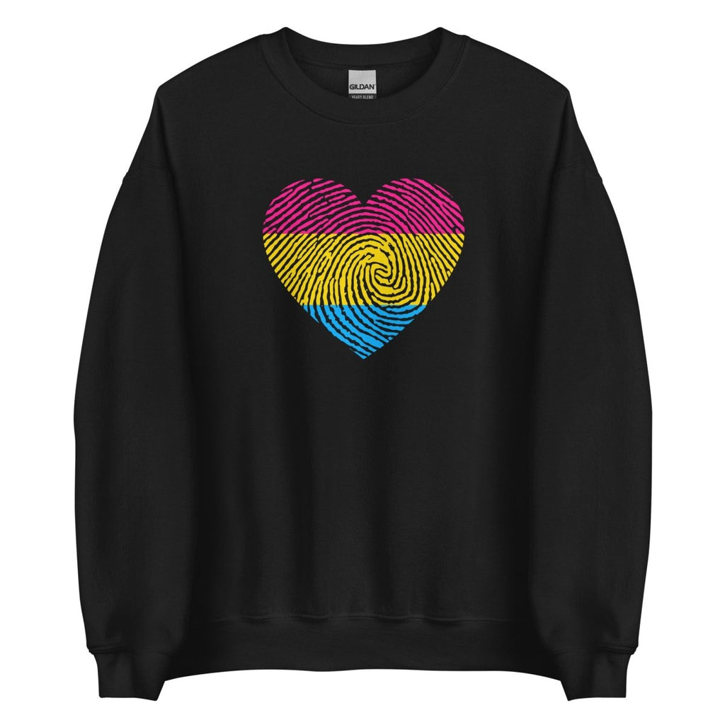 Pansexual Fingerprint Heart Sweatshirt - On Trend Shirts