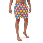 Pansexual Flag Check Swim Trunks - On Trend Shirts
