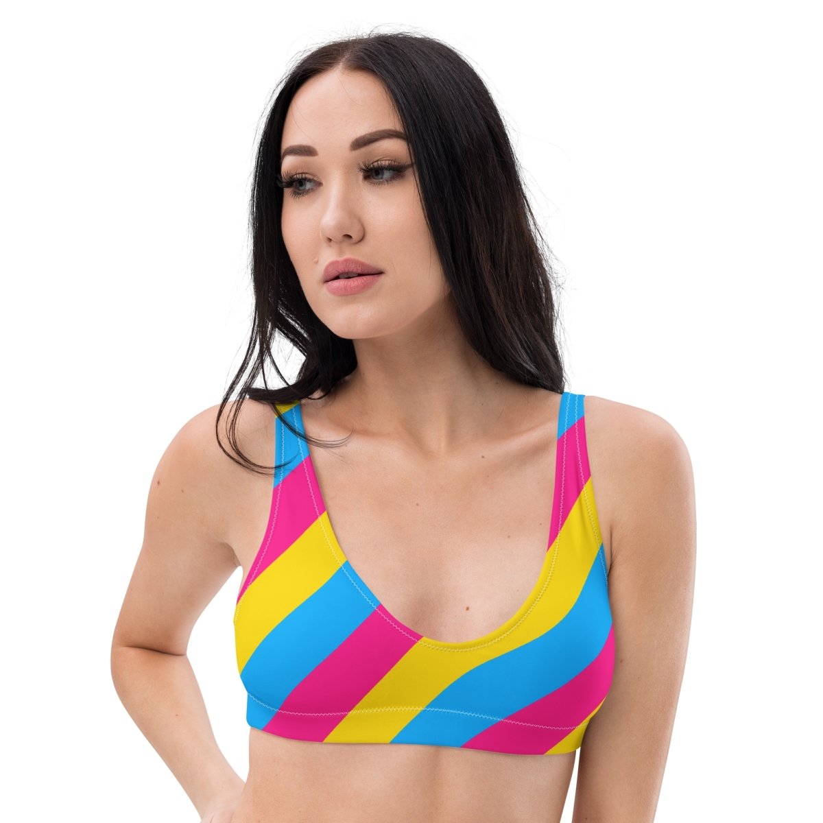 Pansexual Flag Recycled Padded Bikini Top - On Trend Shirts