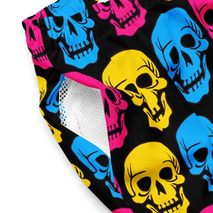 Pansexual Flag Skulls Swim Trunks - On Trend Shirts