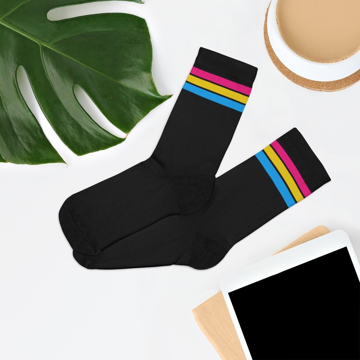Pansexual Flag Socks - black - On Trend Shirts
