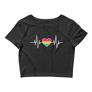 Pansexual Heartbeat Cropped Tee - On Trend Shirts