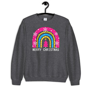 Pansexual Rainbow Christmas Sweatshirt - On Trend Shirts