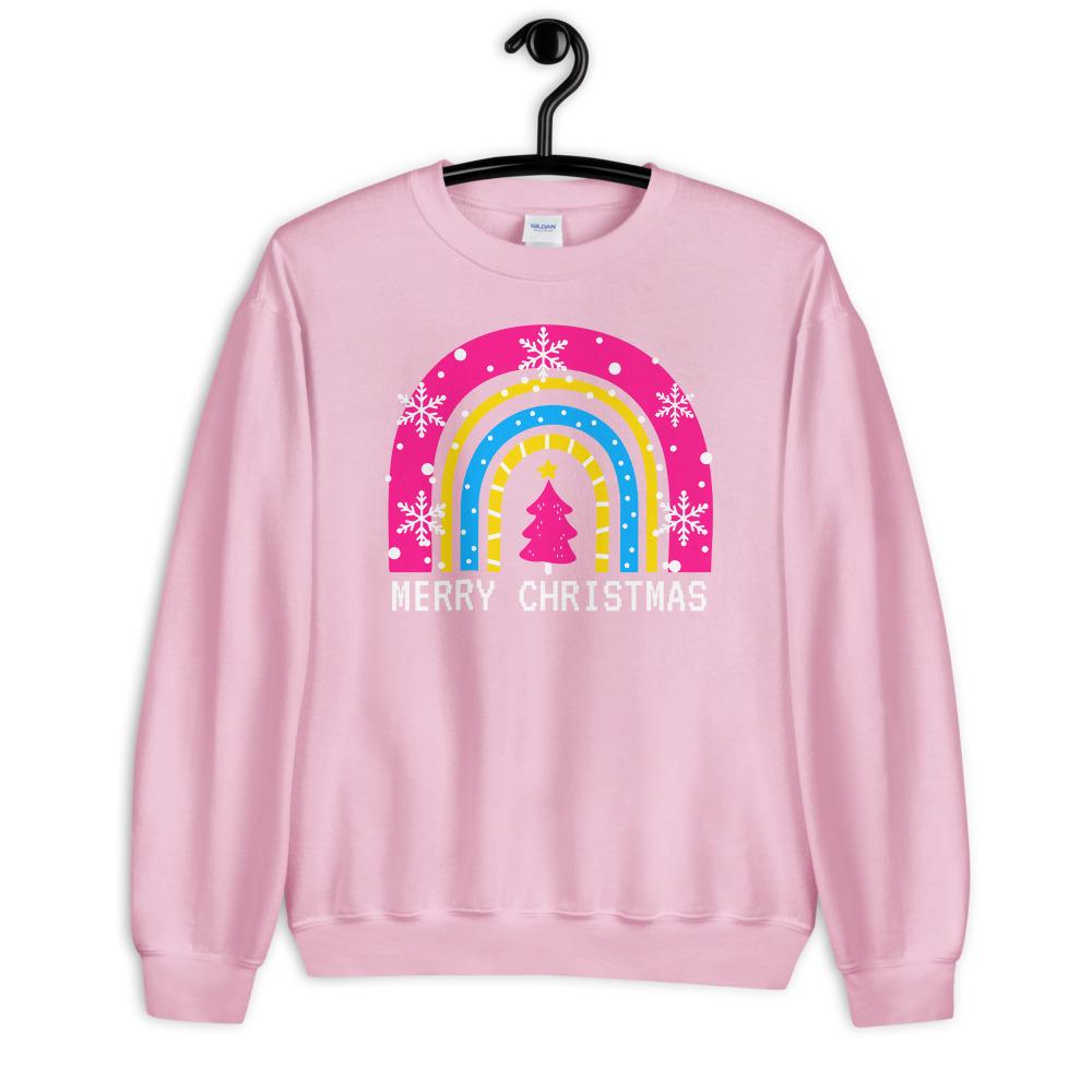 Pansexual Rainbow Christmas Sweatshirt - On Trend Shirts
