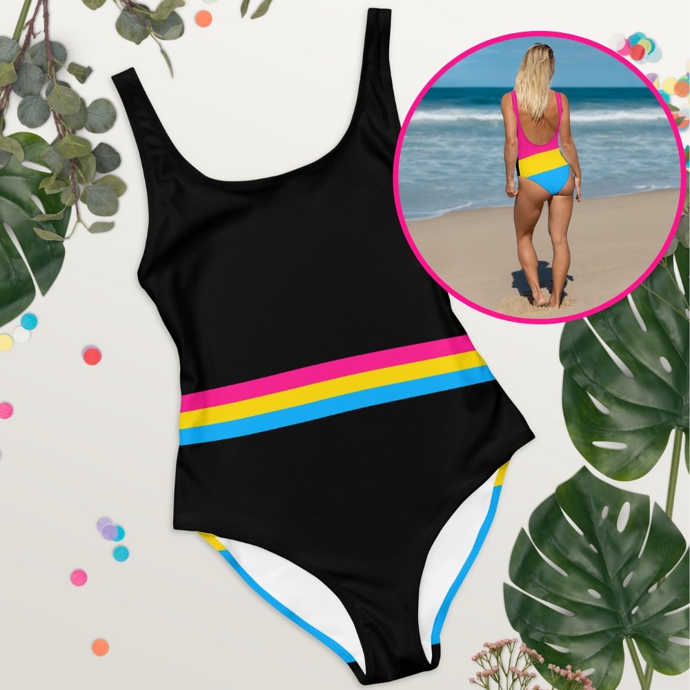 Pansexual Stripe One-Piece Swimsuit - On Trend Shirts