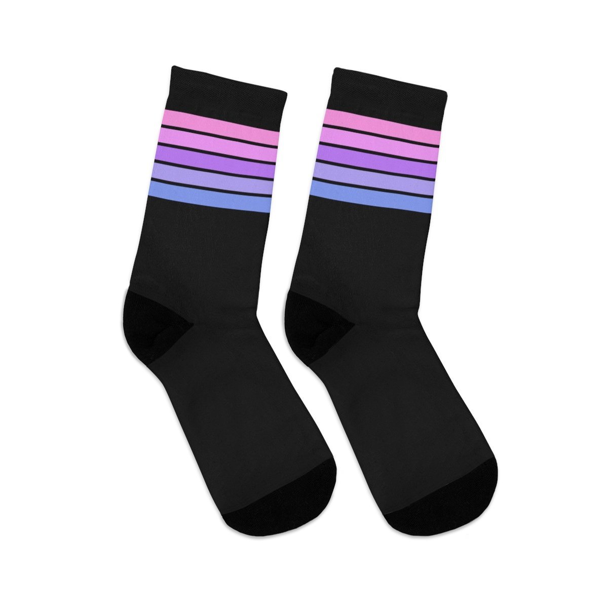 Pastel Bisexual Flag Socks - black - On Trend Shirts