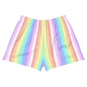 Pastel Rainbow Stripes Athletic Shorts - On Trend Shirts