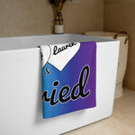 Personalized Just Married Ombré Rainbow Beach Towel - On Trend Shirts