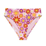 Pink Daisies Lesbian Recycled High-Waisted Bikini Bottom - On Trend Shirts