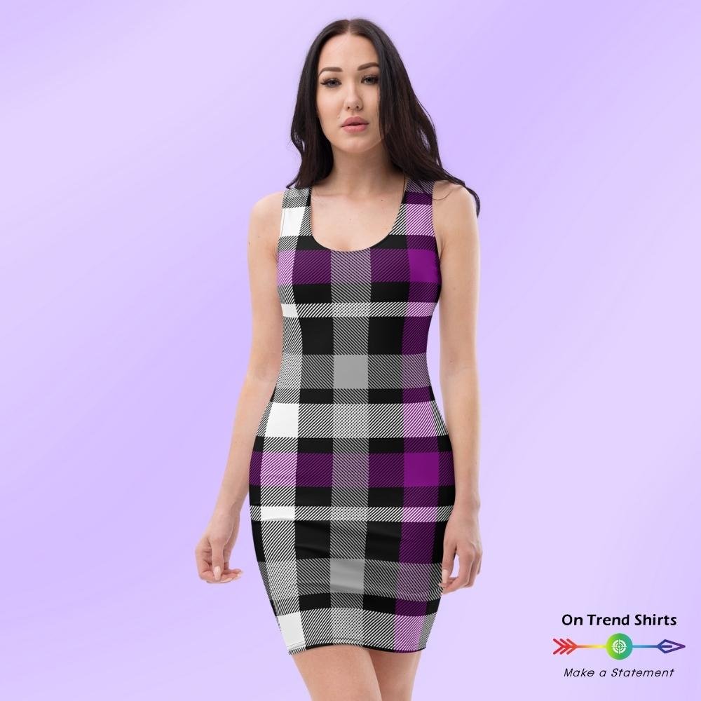 Plaid Asexual Fitted Dress - On Trend Shirts