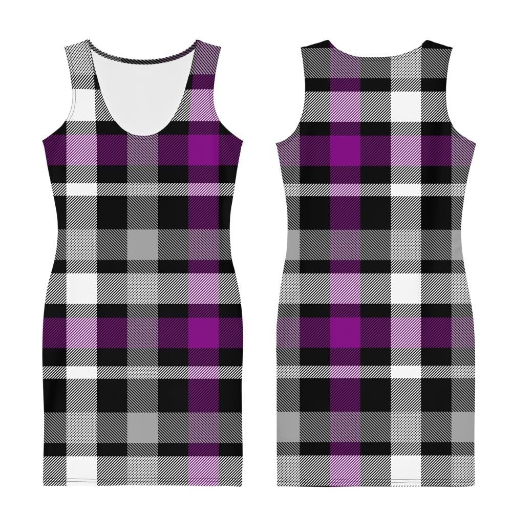 Plaid Asexual Fitted Dress - On Trend Shirts