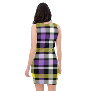 Plaid Non-Binary Fitted Dress - On Trend Shirts
