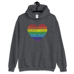 Rainbow Fingerprint Heart Hoodie - On Trend Shirts