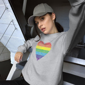 Rainbow Fingerprint Heart Sweatshirt - On Trend Shirts