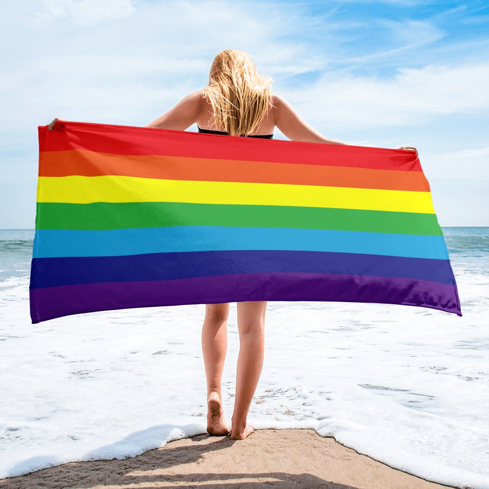 Rainbow Flag Beach Towel - On Trend Shirts