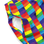Rainbow Flag Check Swim Trunks - On Trend Shirts