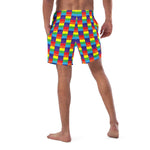 Rainbow Flag Check Swim Trunks - On Trend Shirts