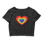 Rainbow Flag Heart Cropped Tee - On Trend Shirts