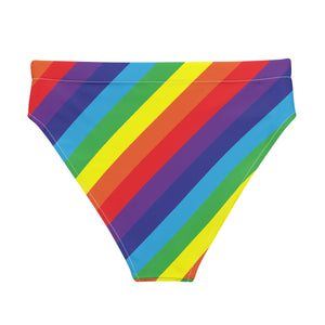 Rainbow Flag Recycled High-Waisted Bikini Bottom - On Trend Shirts