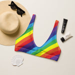 Rainbow Flag Recycled Padded Bikini Top - On Trend Shirts