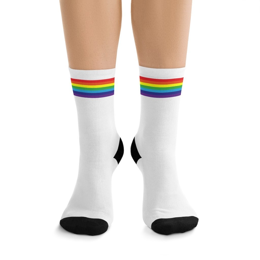 Rainbow Flag Socks - white - On Trend Shirts