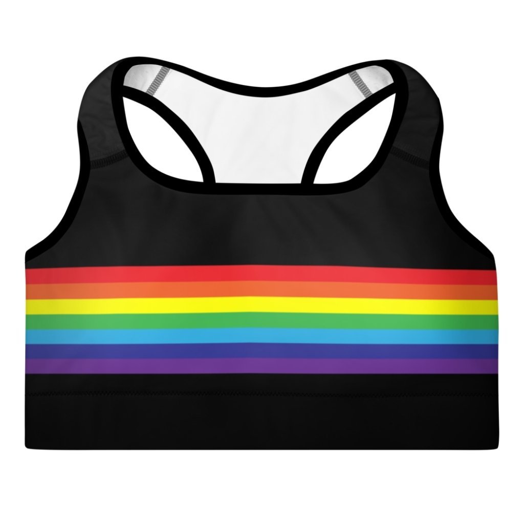 Racerback Soft Bra - Rainbow Pride Stripes