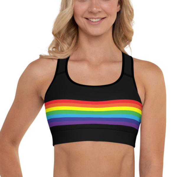 Straight Ally Flag LGBTQ Sports Bra Women's Size - SHAVA