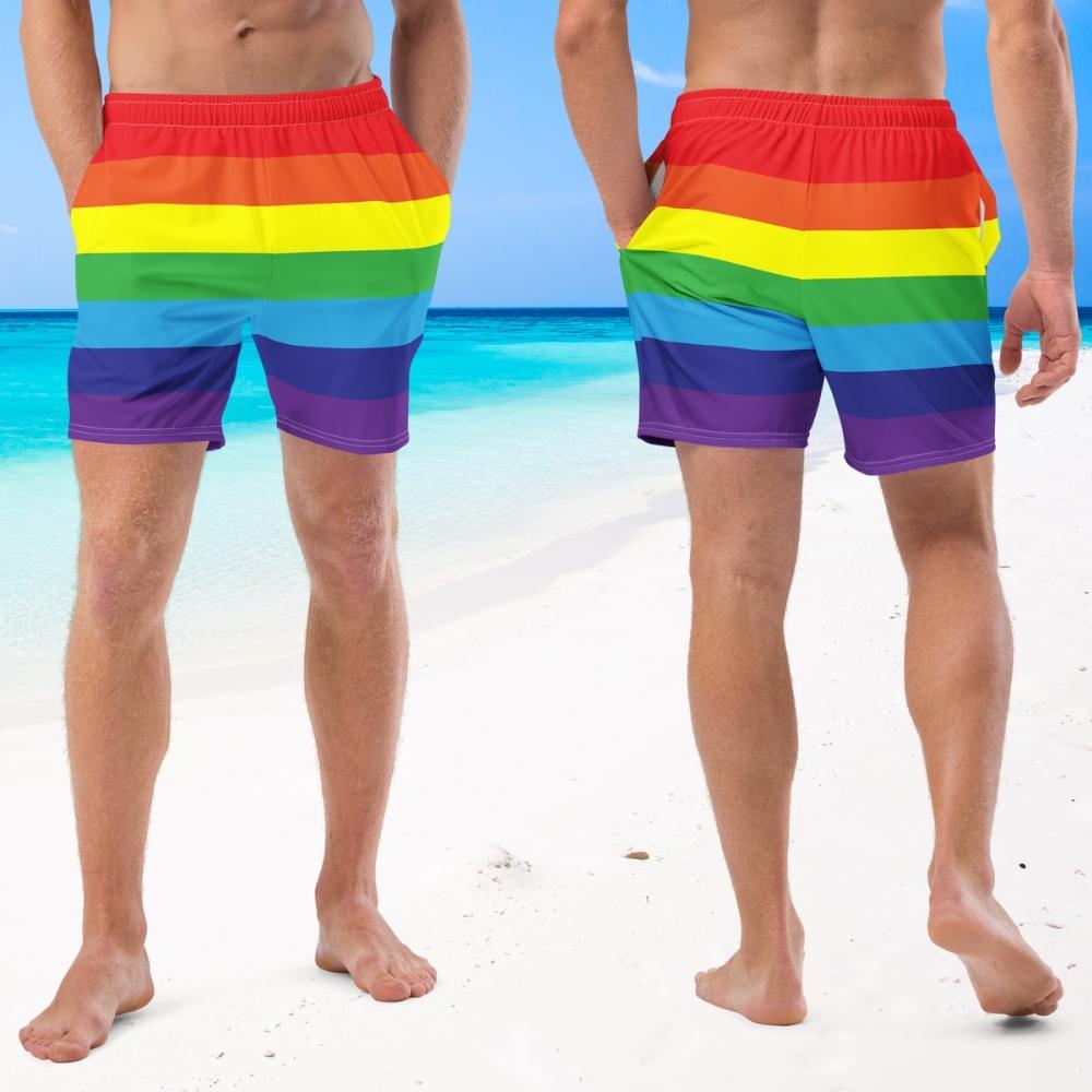 Rainbow Flag Swim Trunks - On Trend Shirts