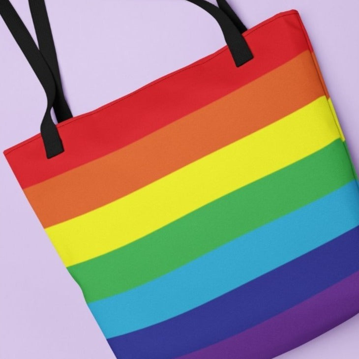 Printed Full Rainbow Pride Flag Tote Bag