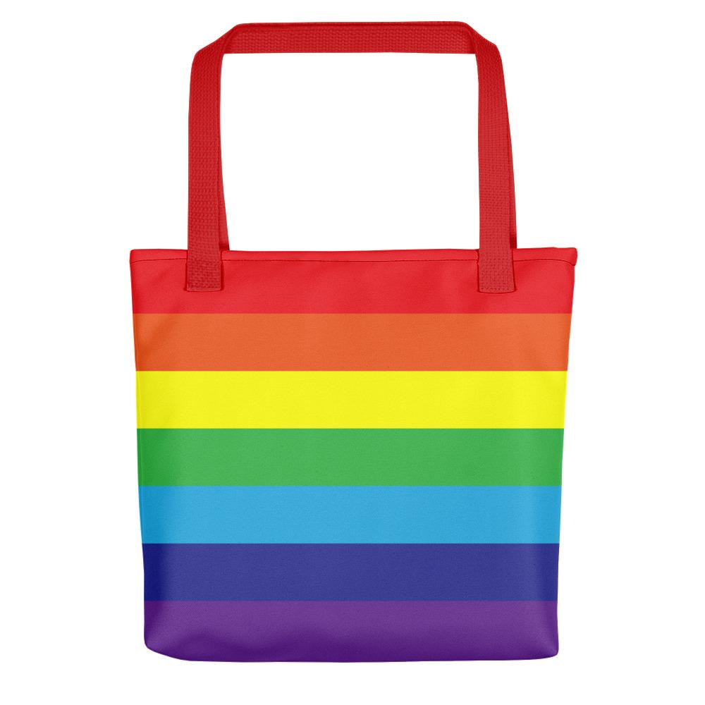 65 MCMLXV LGBT Gay Pride Rainbow Flag Print Tote Bag