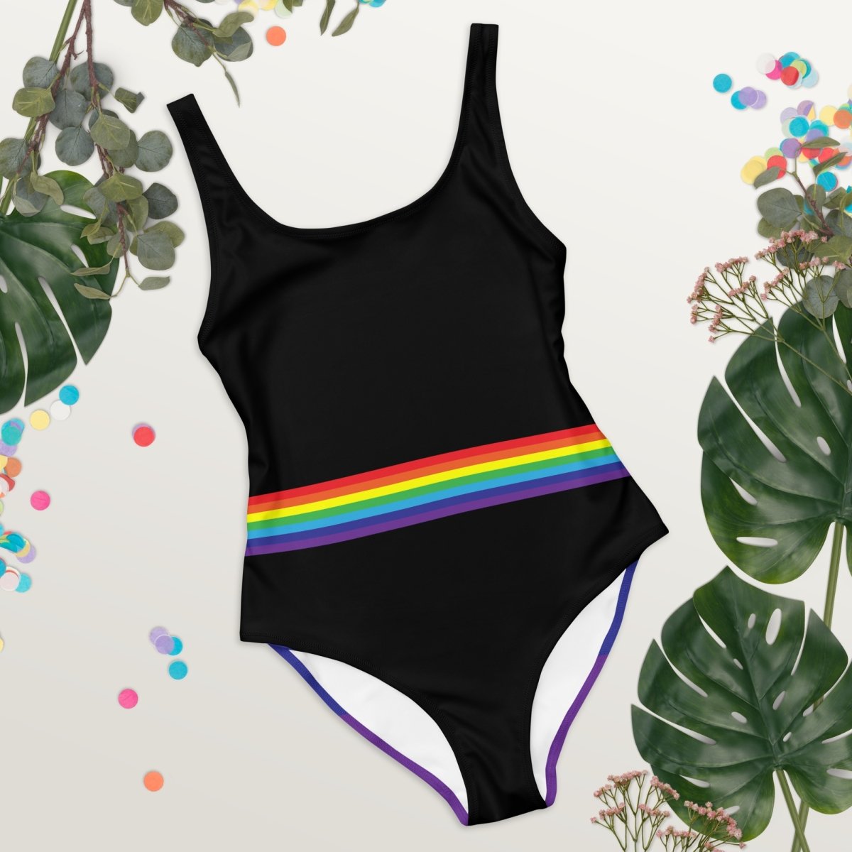 Rainbow Stripe One-Piece Swimsuit - On Trend Shirts – On Trend Shirts