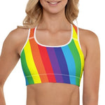 Rainbow Stripes Sports Bra - On Trend Shirts