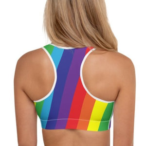 Buy Rainbow Stripes Sports Bra A Racerback Rainbow Sports Bra in