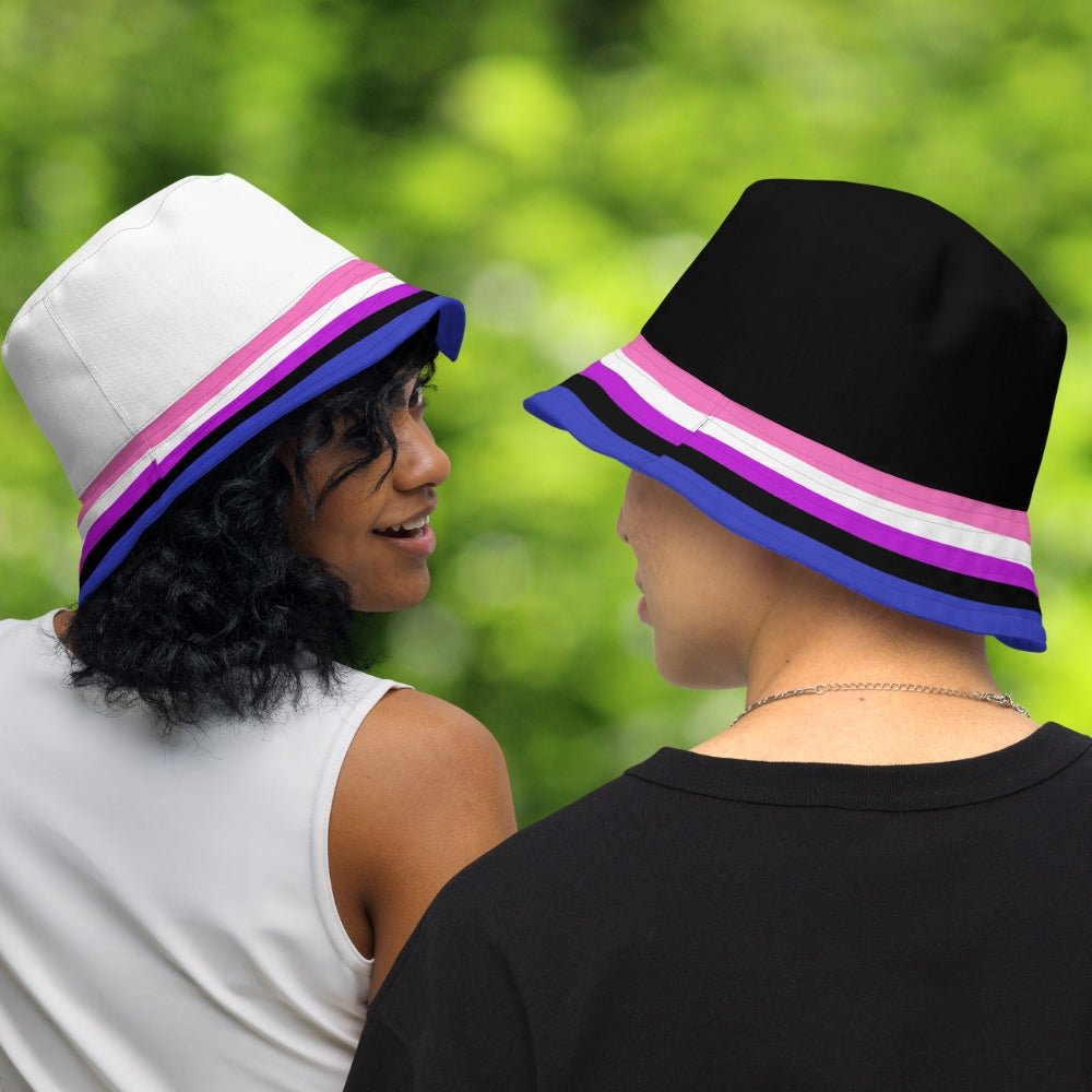 Reversible Genderfluid Flag Bucket Hat - On Trend Shirts