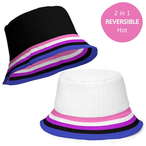 Reversible Genderfluid Flag Bucket Hat - On Trend Shirts