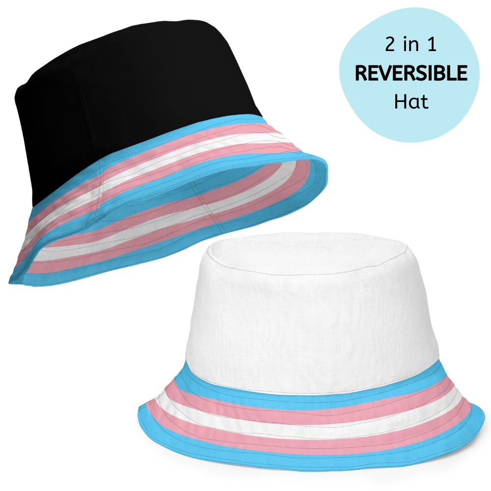 Reversible Transgender Flag Bucket Hat - On Trend Shirts