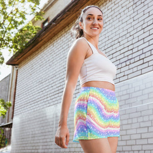 Starry Pastel Rainbow Athletic Shorts - On Trend Shirts