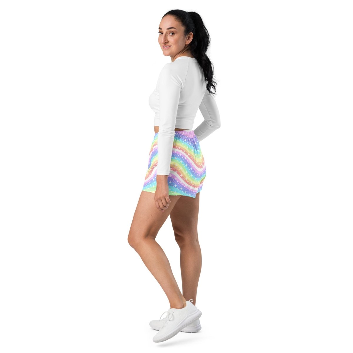 Starry Pastel Rainbow Athletic Shorts - On Trend Shirts