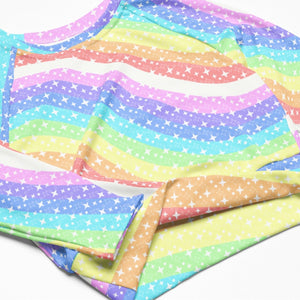Starry Pastel Rainbow Long Sleeve Crop Top - On Trend Shirts