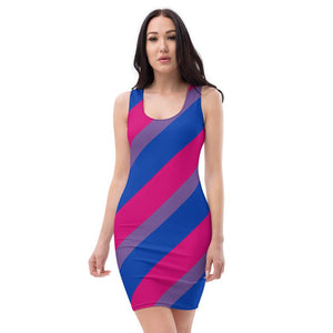 Striped Bisexual Flag Fitted Dress - On Trend Shirts