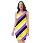 Striped Non-Binary Flag Fitted Dress - On Trend Shirts